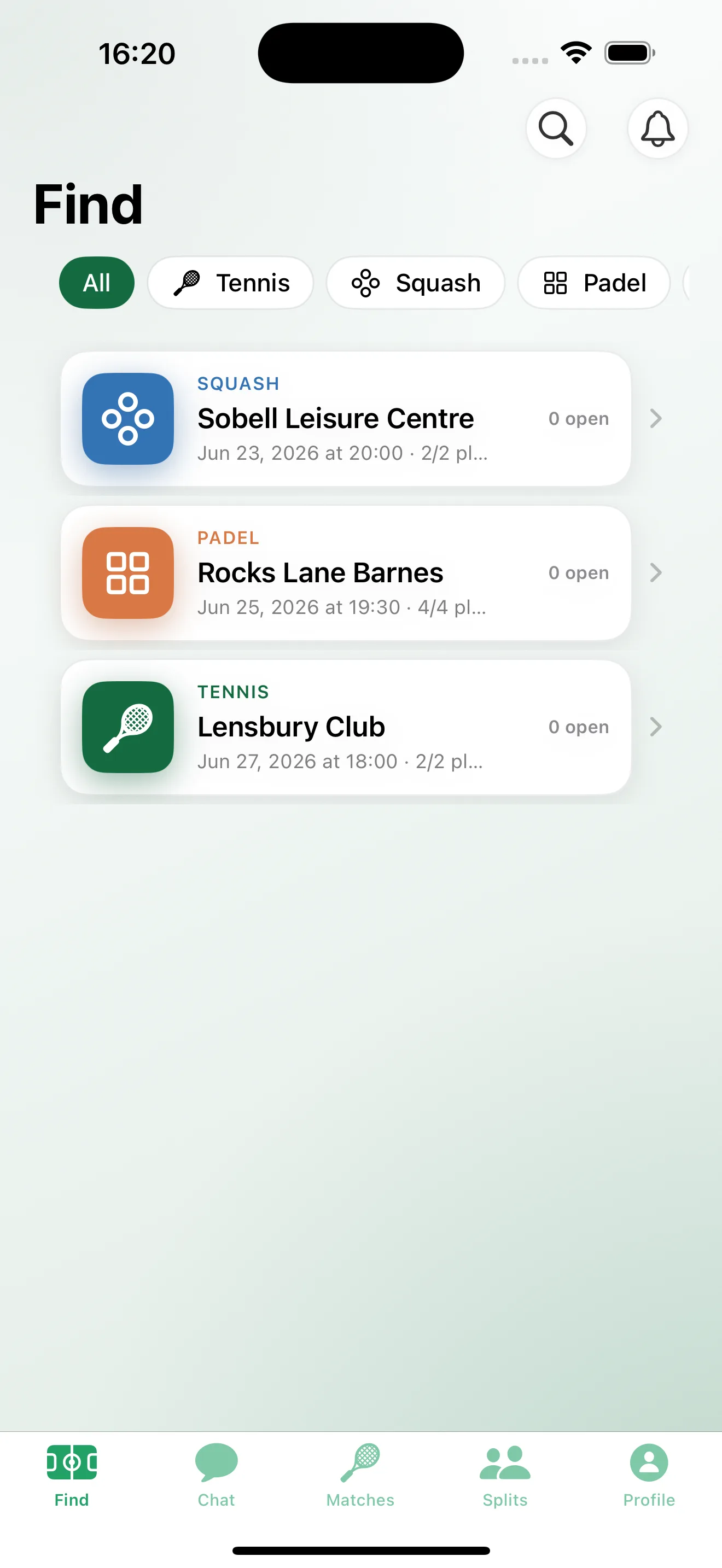 Sportsplit — Find players